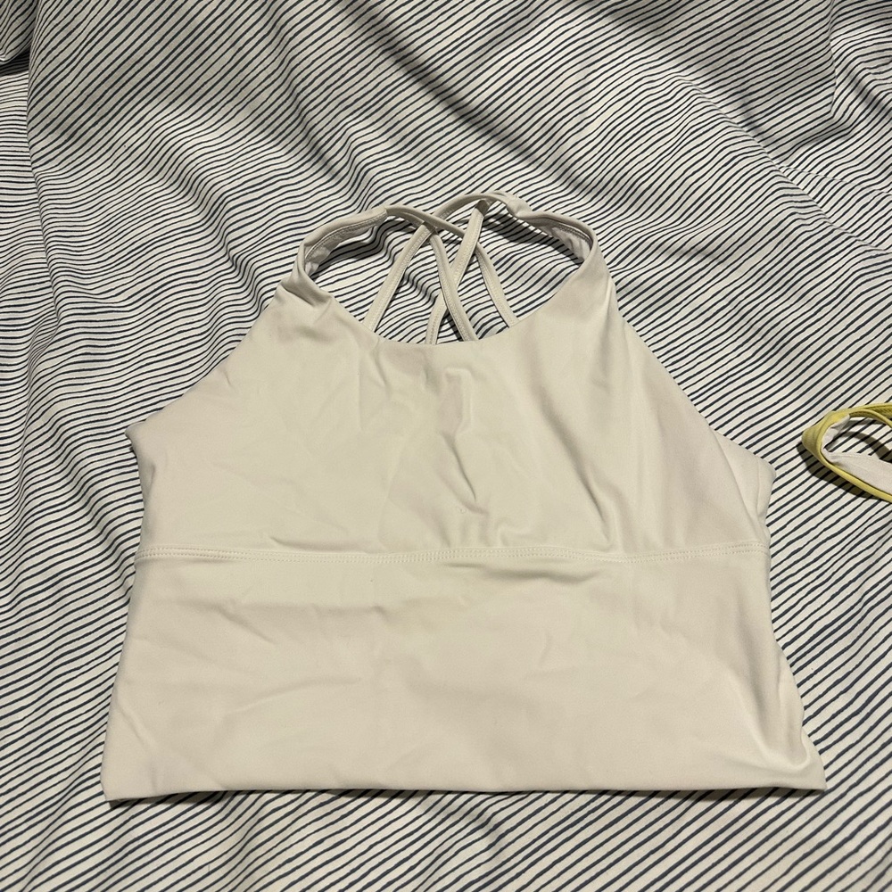White NVGTN matrix sports bra